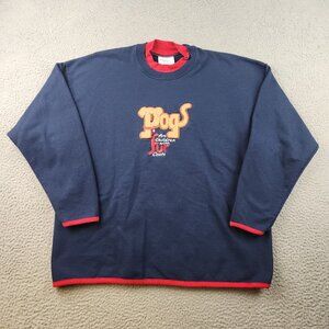 Vintage Dogs Sweatshirt Women's Extra Large Puppy Pet Cute Embroidered Sweater